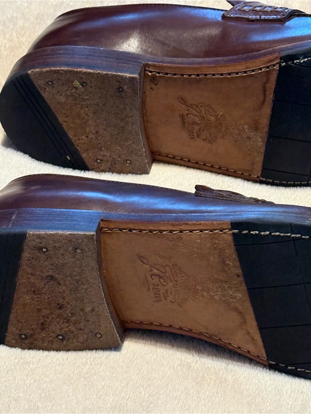 J. Crew Men's Dark Brown Leather Penny Loafers - Picture 5 of 6
